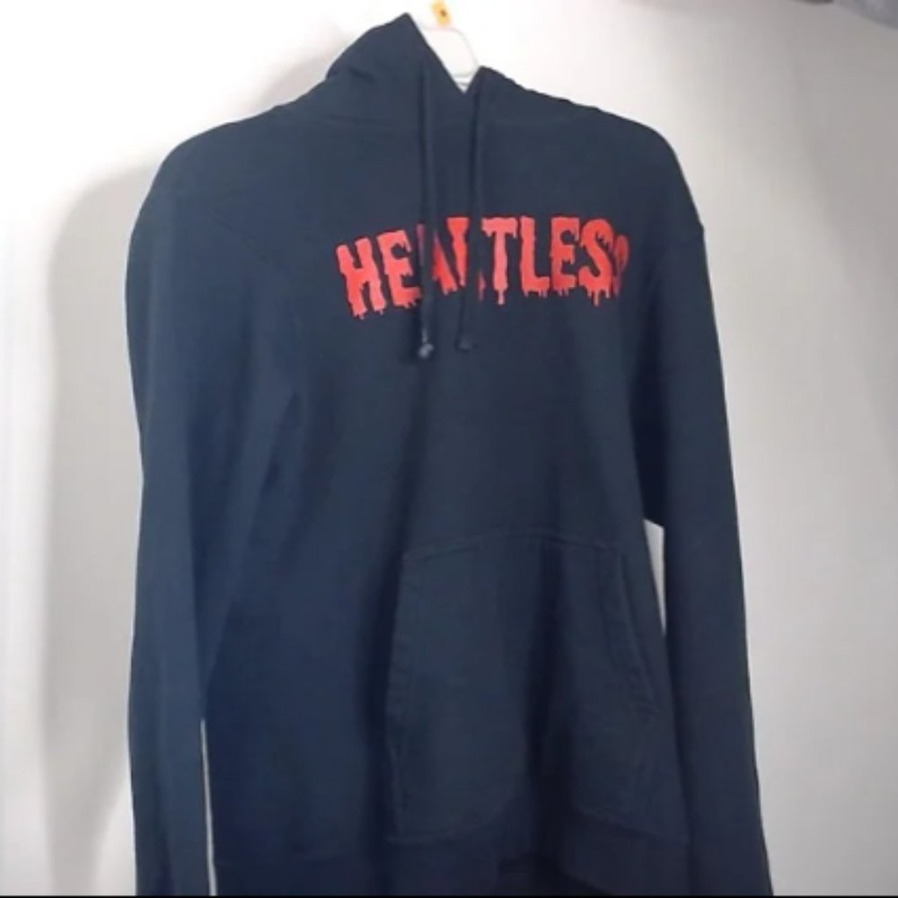 COPY - Goth Punk Blood Drip Font Heartless Hoodie Small